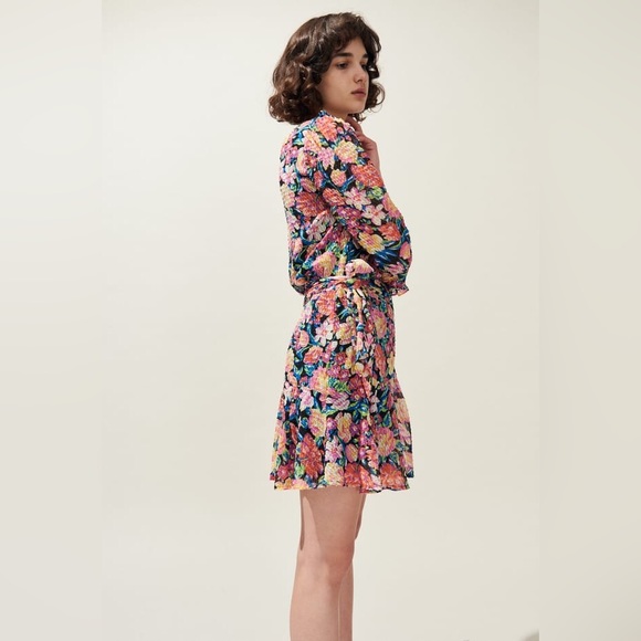 🔥🔥🔥NEW Claudie Pierlot Ricati Multicolor Floral Mini Dress - Picture 3 of 12